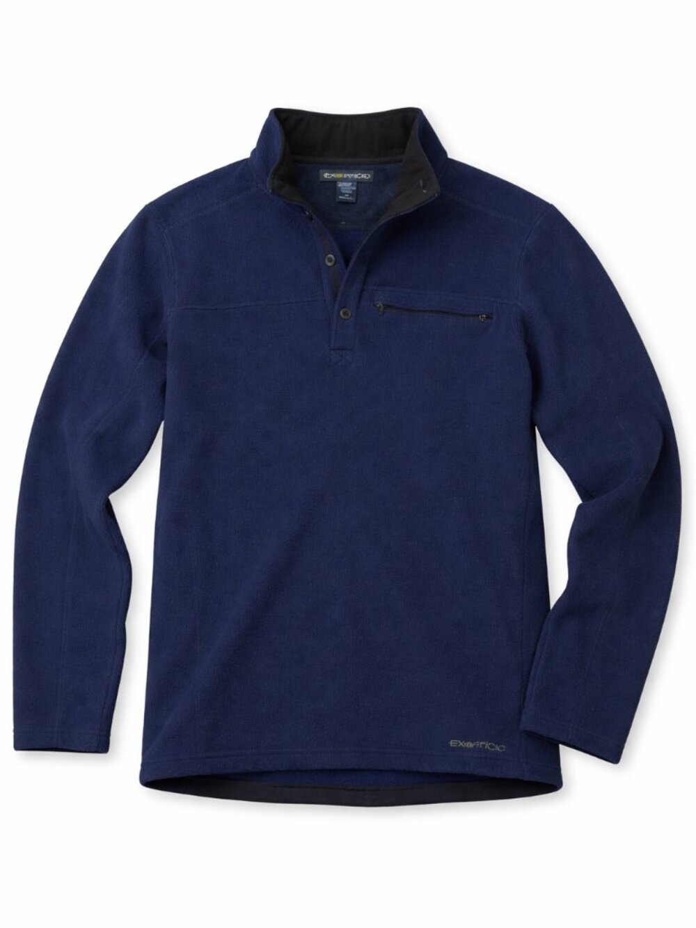 ExOfficio 1/4 Button Pullover Fleece Navy Men’s L Outdoor Travel